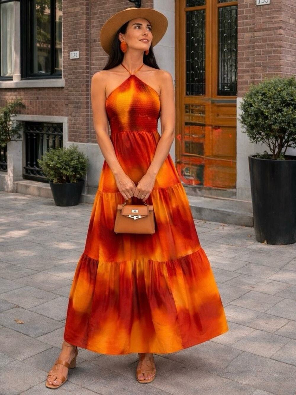 ZARA BLOGGER FAVORITE TIE DYE PRINTED DRESS